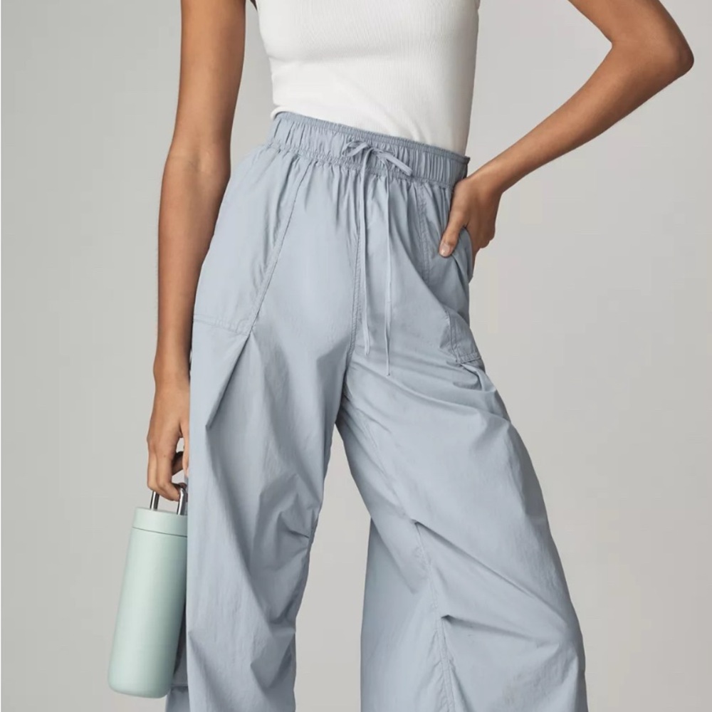 Anthropologie Light Blue Wide-Leg Drawstring Pants